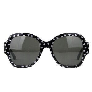 Saint Laurent Women's Silver Hearts With Black Large Sunglasses